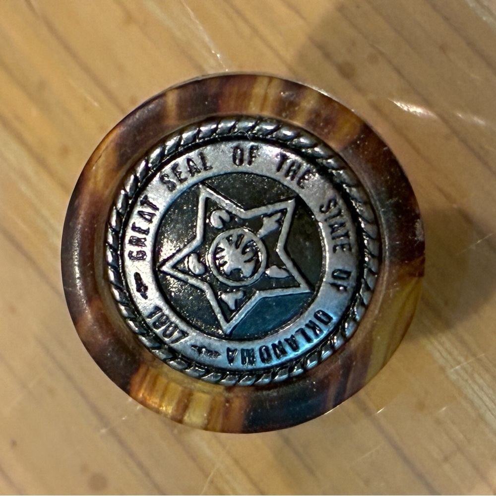 Vintage Collectible Button: “Great Seal Of The State Of Oklahoma 1907”